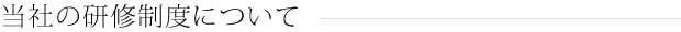 当社の研修制度について